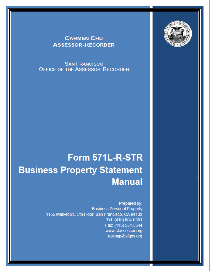 Manual 571L-R-STR | CCSF Office Of Assessor-Recorder